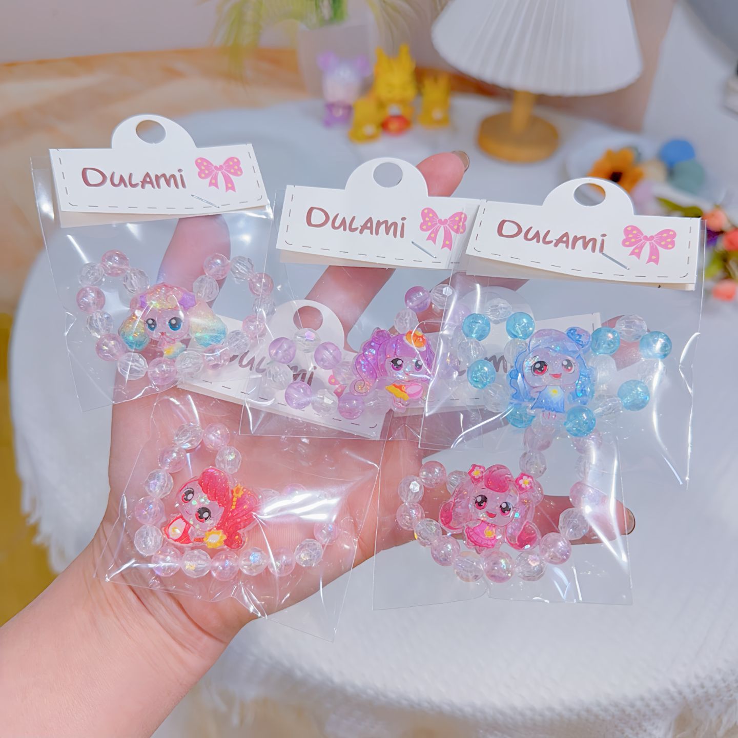 Cute Cartoon Bracelets with Crystal-Like Charm, Baby Jewelry, Cute Accessories for Girls, Birthday Gifts