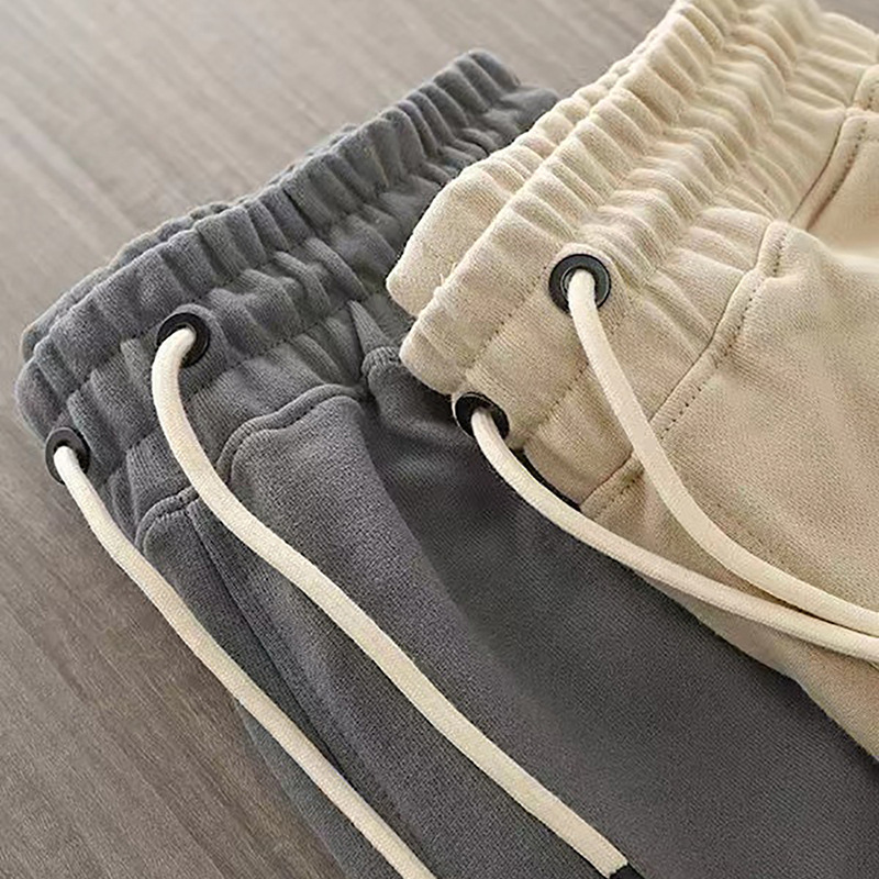 Marca de moda transfronteriza 380g pantalones cortos de algodón de bucle de color sólido pantalones casuales deportivos sueltos al por mayor pantalones de carrera