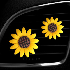 Sunflower Air Vent Scent Diffuser Car Air Conditioner Vent Perfume Sunflower Car Decorations Cross-border