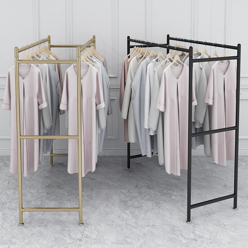 Clothing Store Display Stand Floor-to-Floor Studio Women's Clothing Clothes Hanger Double-Layer Nakajima Display Shelf