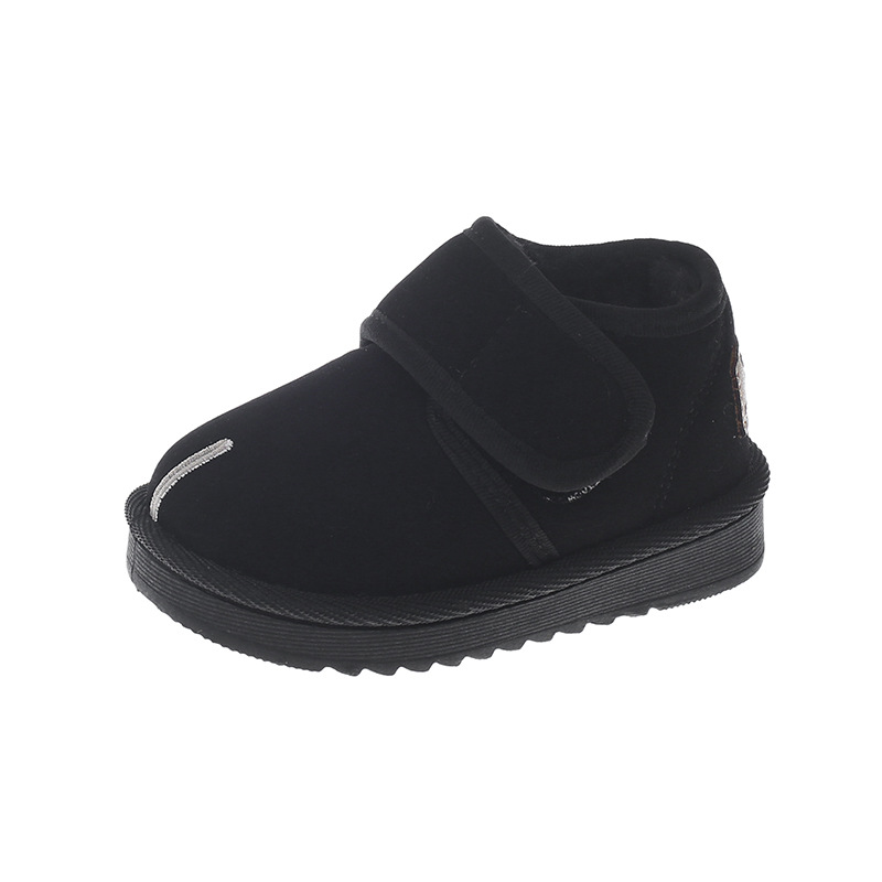 Botas de nieve para niños 2025 invierno nuevos zapatos de algodón para niñas con calentamiento de terciopelo zapatos de bebé de moda para niños botas de algodón de barril corto