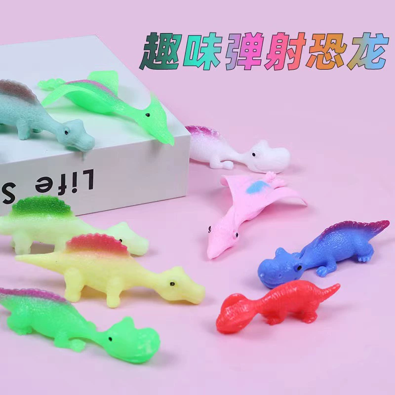 Декомпрессия катапульта динозавр трюк забавная игрушка творческий запуск может придерживаться стены маленький динозавр TPR трансграничное вентиляционное отверстие Сетка Красный