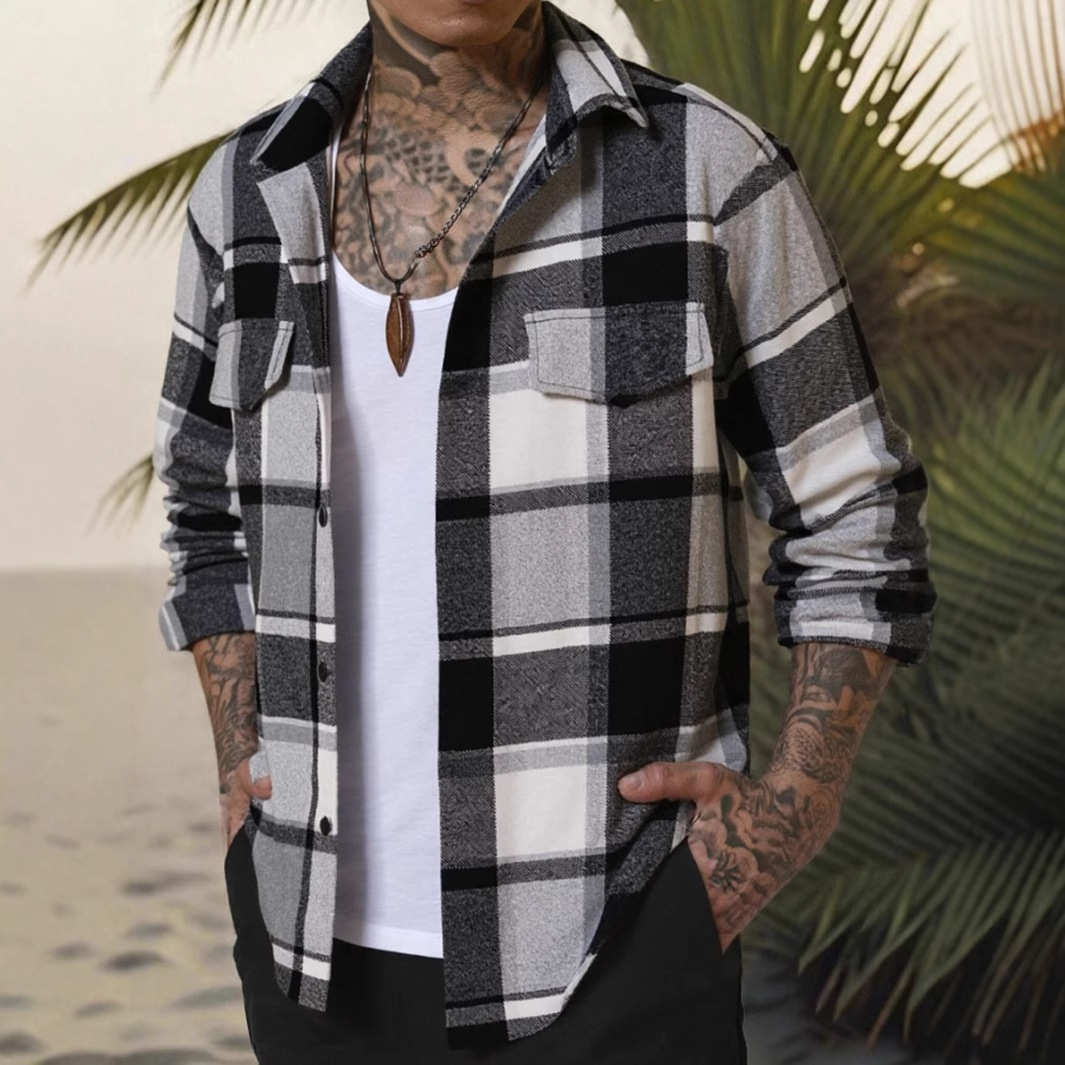 Camicia a quadri uomo maniche lunghe rossa casual ed elegante_voghion.com