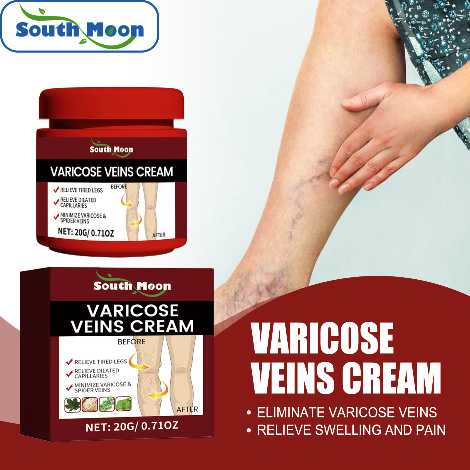South Moon Leg Care Cream Leg Massage Relaxing and Refreshing Softening Skin Surface Smoothing and Delicate Cream