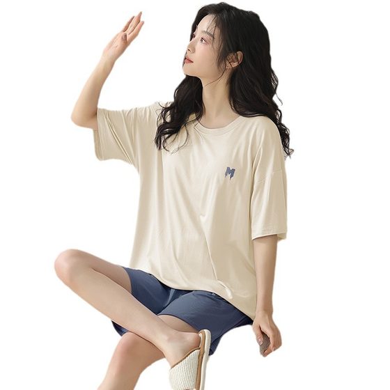 2025 New Arrival Pajamas with Chest Pad Women's Modal Short Sleeve Shorts Thin Summer Casual Simple Home Clothes suit