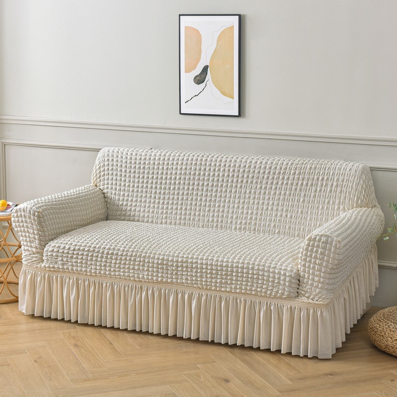 Alto peso Seersucker falda Decoración sofá cubierta todo incluido sofá cubierta elástica cubierta universal cubierta completa combinación sofá cubierta toalla