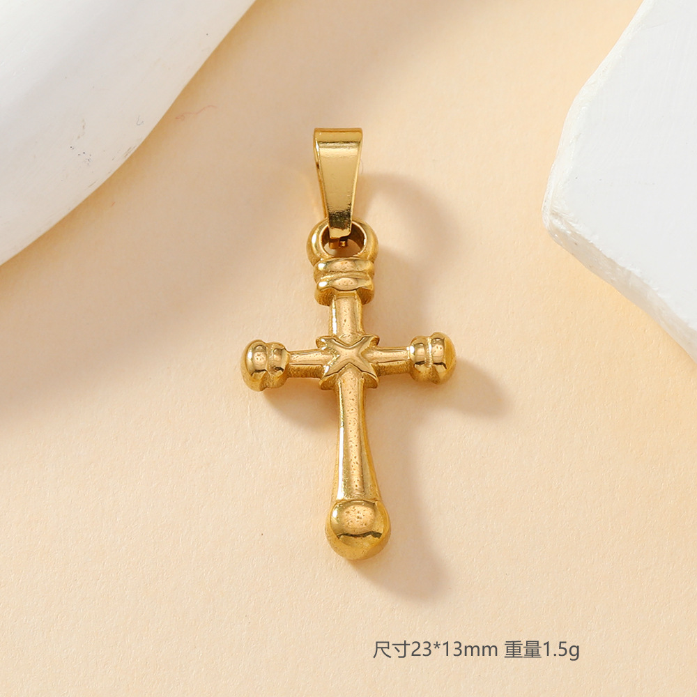 Colgante único transfronterizo de acero inoxidable fundición pulsera collar colgante amor cruz elemento diy accesorios