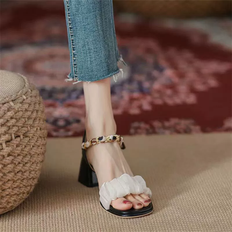 Sandals, footwear, summer suitable with a skirt, comfortable universal shoes high heels