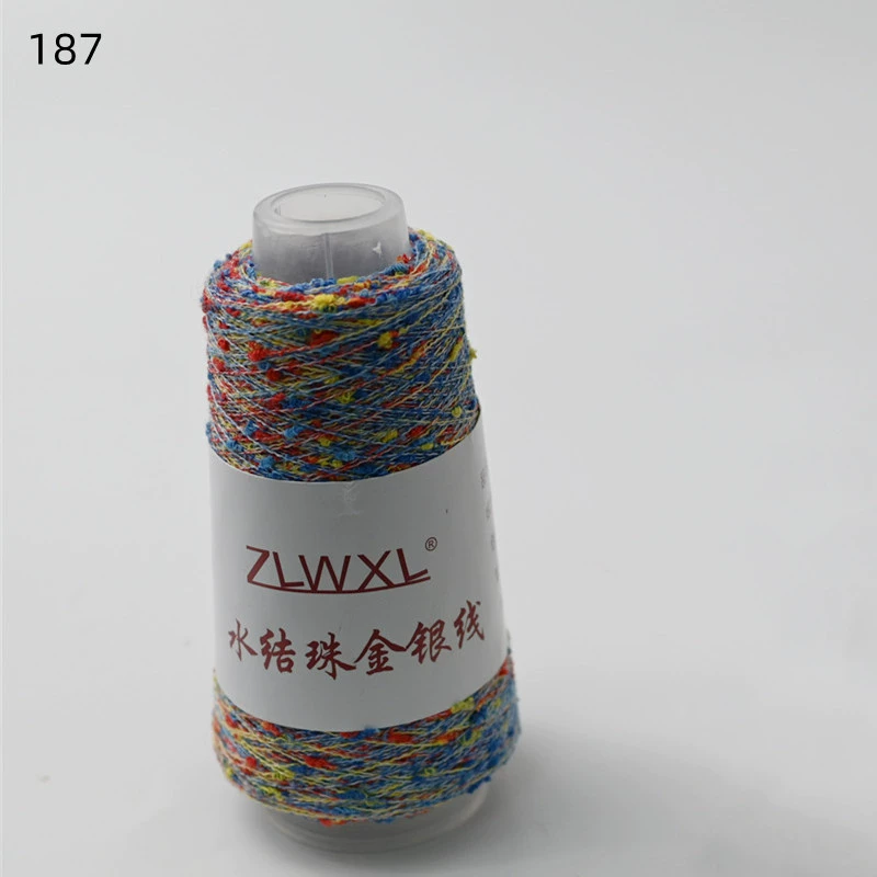 Woven silk threads handmade, 50 gram, gold and silver