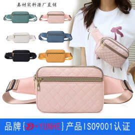 腰包女韩版时尚绣线菱格单肩斜挎包小众设计休闲百搭胸包厂家批发