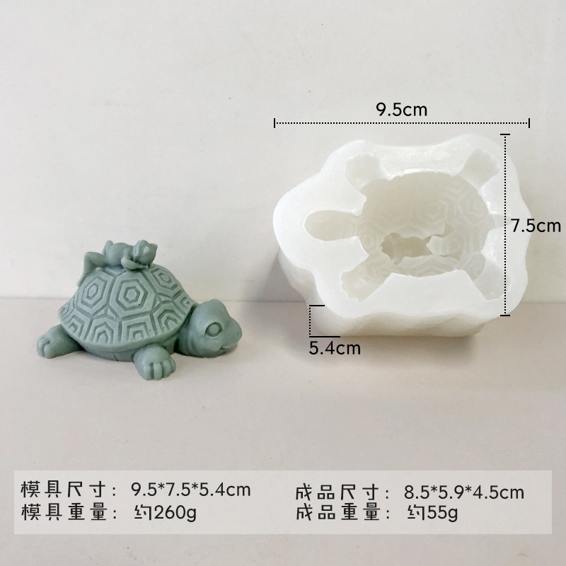 3D tridimensional tortuga de oro mousse pastel de hornear molde tortuga aromaterapia decoración de yeso jabón hecho a mano molde de silicona