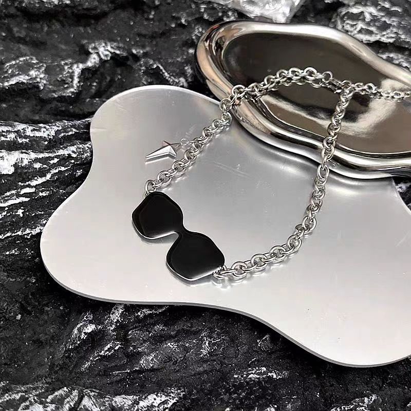 All Seasons Season Hip-Hop Star Glasses Titanium Steel Polishing Unisex Necklace Men Pendant Necklaces
