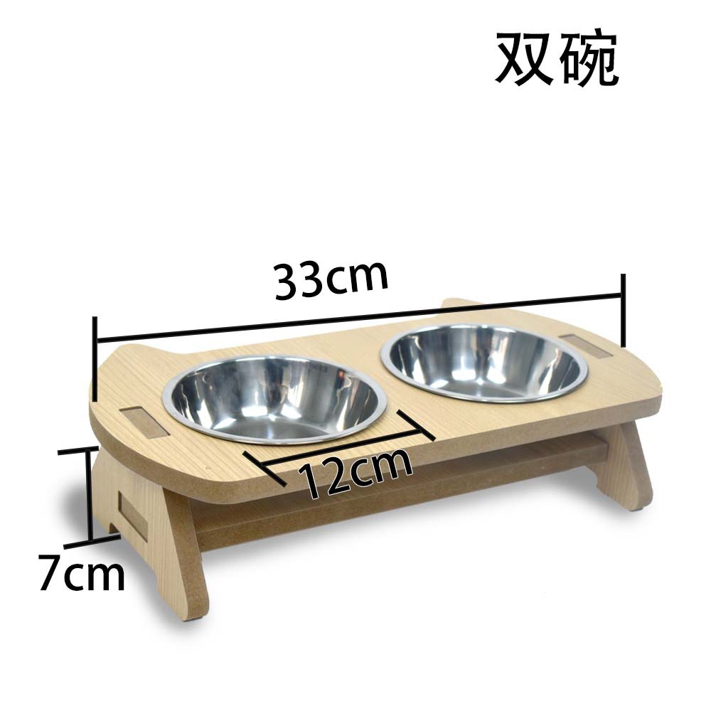 두 배 그릇 고양이 머리 (그릇 포함)