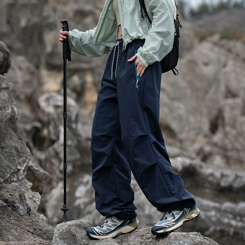 深灰速干冲锋裤女2025新款夏季薄款小个子户外登山徒步伞兵工装裤|undefined