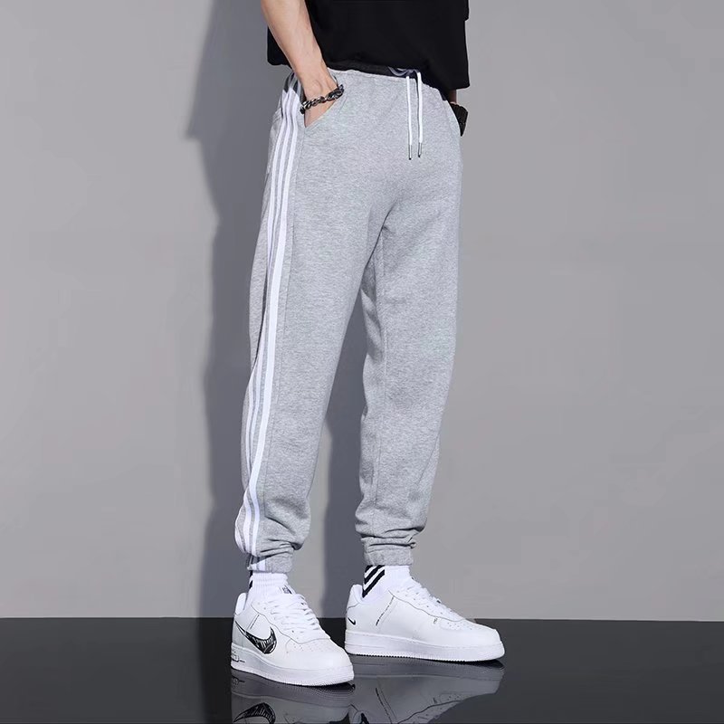Pantalones de rayas japonesas primavera y otoño de los hombres de moda ins Pantalones deportivos rectos sueltos estilo coreano de moda Pantalones casuales a juego