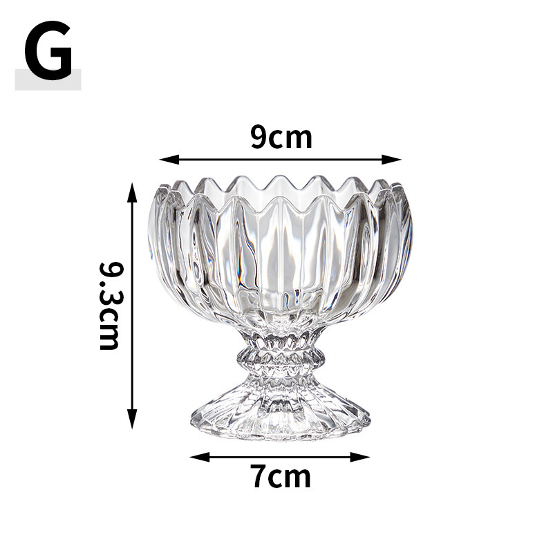 Taza de helado creativa al por mayor Tazón de helado estilo ins Tazón de bebida fría Batido de postre Tazón de vidrio Ensalada de frutas Tazón pequeño