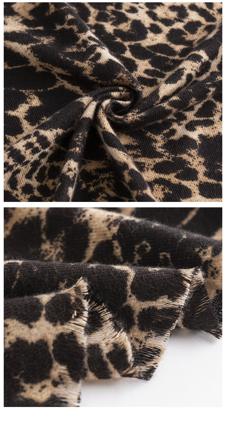 Women's Vintage Style Leopard Imitation Cashmere Printing Scarf display picture 3