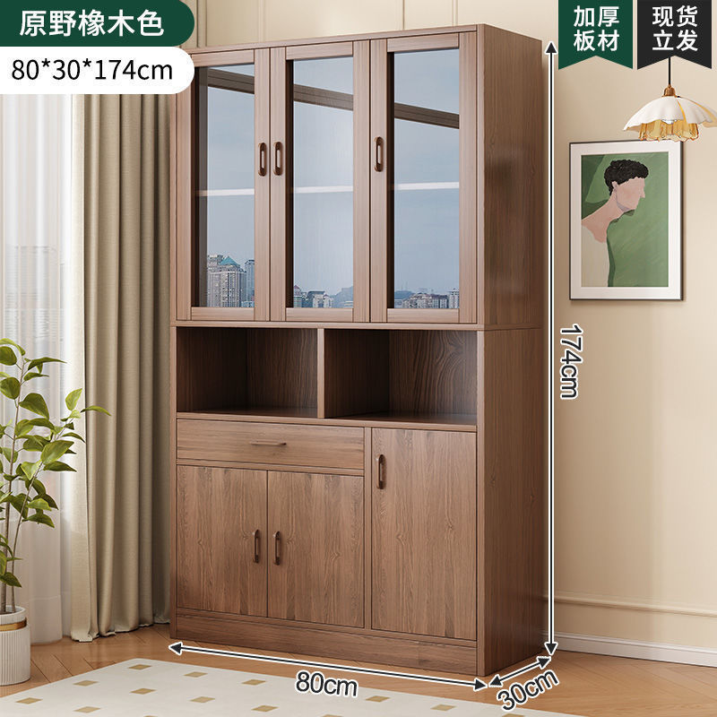 [문 6개, 수납공간 2개] 대형 전나무 호두색 80cm