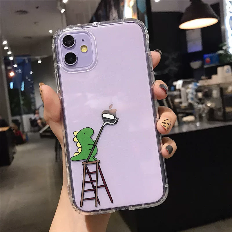 Яблоко, милый совместимый динозавр, iPhone 17, iPhone17 Pro, мультяшный чехол для телефона, iphone, 15promax