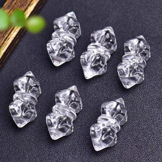 天然白水晶金刚杵隔珠文玩降魔杵手工DIY饰品手链串珠配饰批
