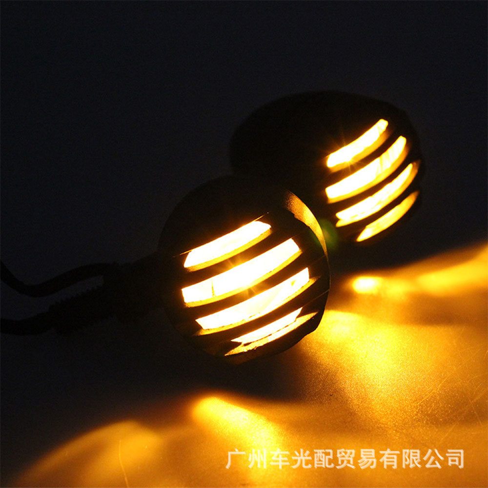 High-Brightness Retro Motorcycle Accessories Harley Cruise Prince Car Modified Yellow Fence Turn Signal Turning Warning Light