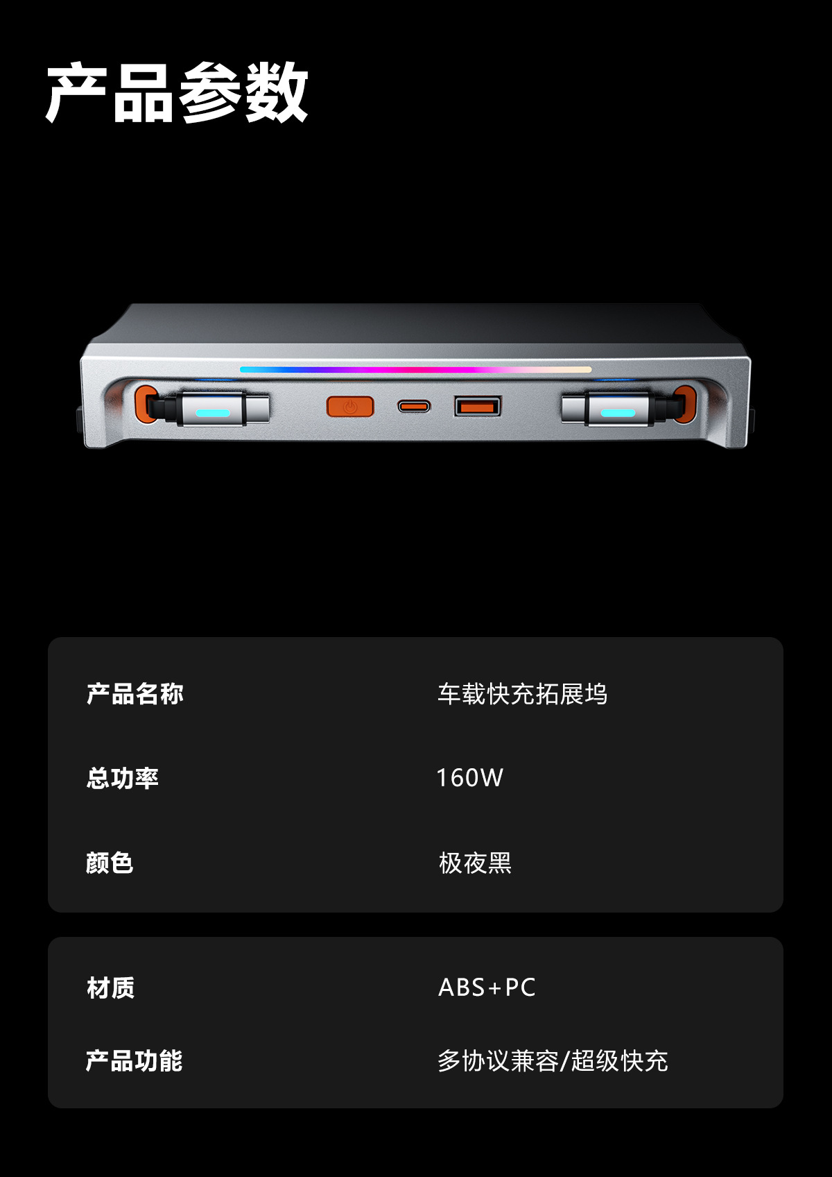 Suitable for Zeekr 9X Car Expansion Dock Cigarette Lighter Adapter Super Fast Charging Multifunctional Hidden Interior Modification Parts