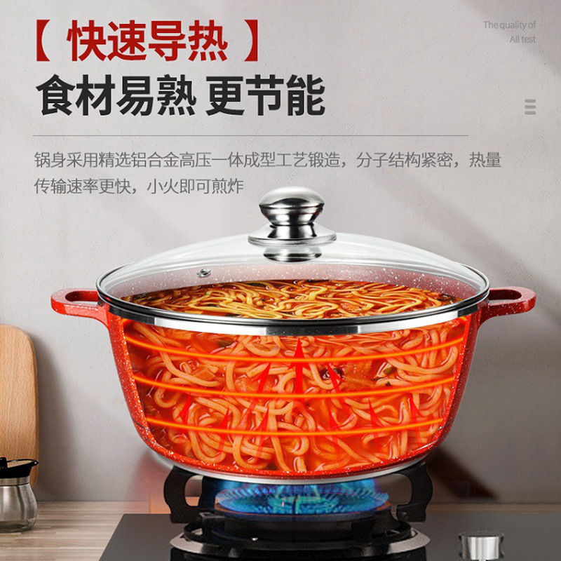 Dessini set de 10 piezas de mármol aluminio cocina de arroz fundido a presión piedra antiadherente cocina de cocina set de ollas regalo