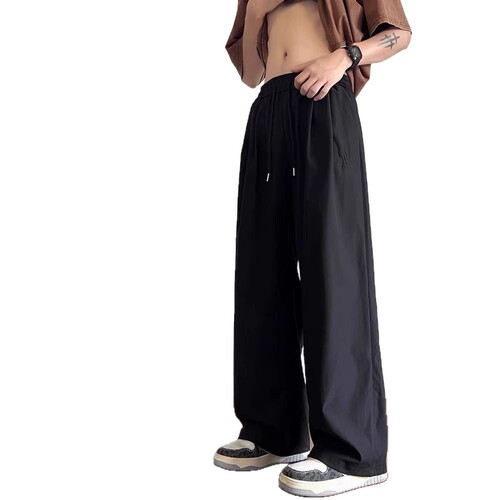 Men's Summer Thin Quick-Dry Sport Pants Straight Leg Loose Casual Long Pants Streetwear Trendy Brand Pants