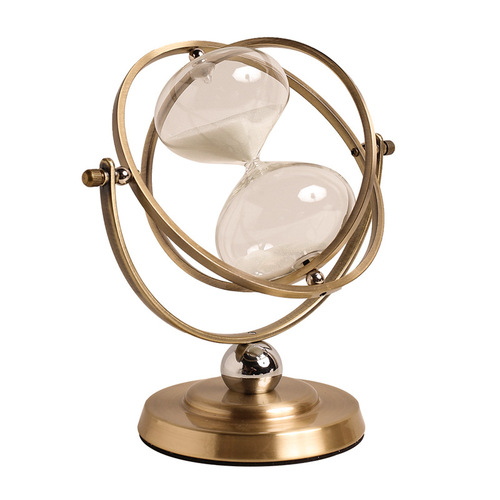 Nordic home creative glass hourglass timer bookshelf TV cabinet personalized soft decoration retro hourglass decoration