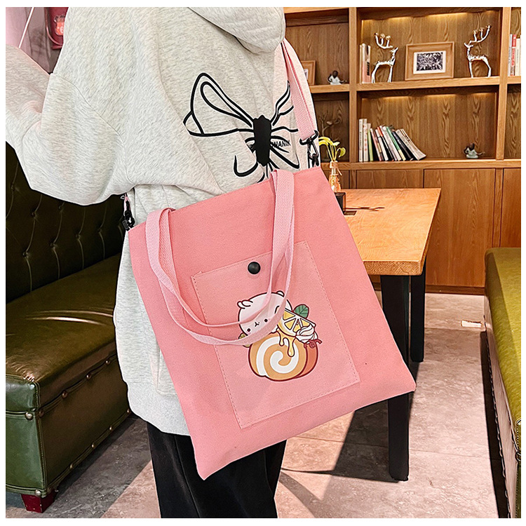 The new Korean-style cute Japanese-style single-shoulder bag is selling well. It's a simple and versatile canvas bag for college students' crossbody tutoring undefined