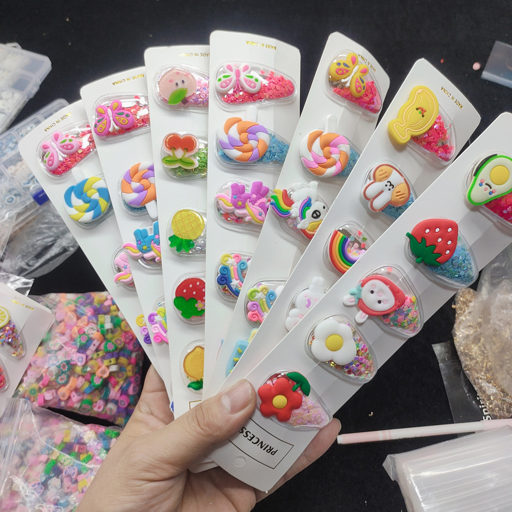 Korean Contrast Color Fruits Flower Children's Hairpins display picture 22