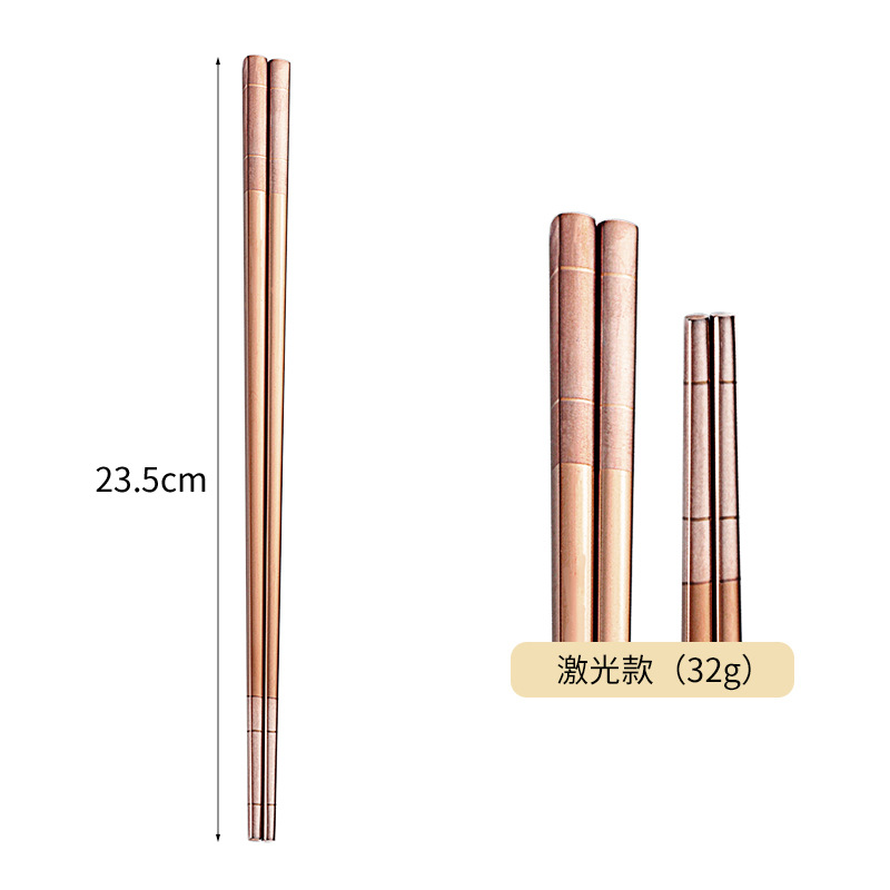 Directo de fábrica de acero inoxidable 304 palillos aislamiento cuadrado completo engrosado antideslizante logotipo imprimible hogar palillos al por mayor