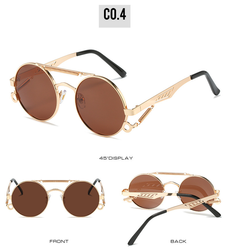 54g Weight Full Frame Glasses Structure Sunglasses Classification PC, UV400 Protection Lens Material Round Frame Glasses Style Outdoor, Travel Occasion Color Block Pattern Unisex Gender Elegant, Simple Style Style Grey, Black Color Elegant Simple Style Color Block PC UV400 Protection Round Frame Full Frame Women's Sunglasses 9