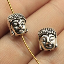 11x9x7mm 2.7g 多色 外贸锌合金饰品配件 佛头小孔珠