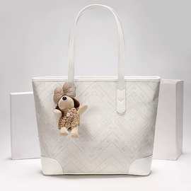 流行民族风壮锦白刺绣托特包大容量单肩女士包新款悠闲手提包女