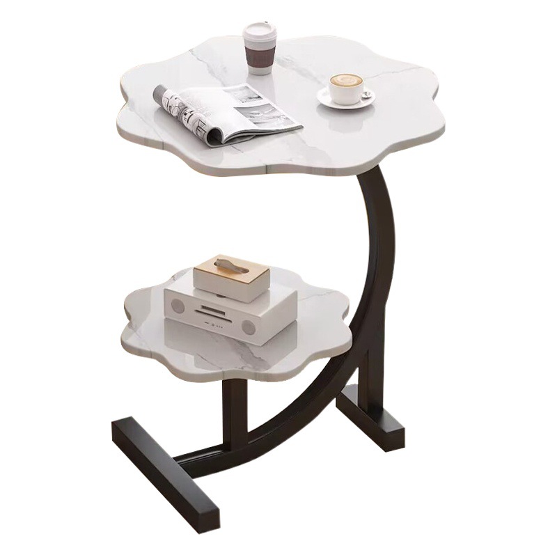 Fábrica al por mayor mesa lateral pequeña mesa de café hogar sala de estar Mesa piso creativo mesa lateral balcón doble capa pequeña mesa redonda