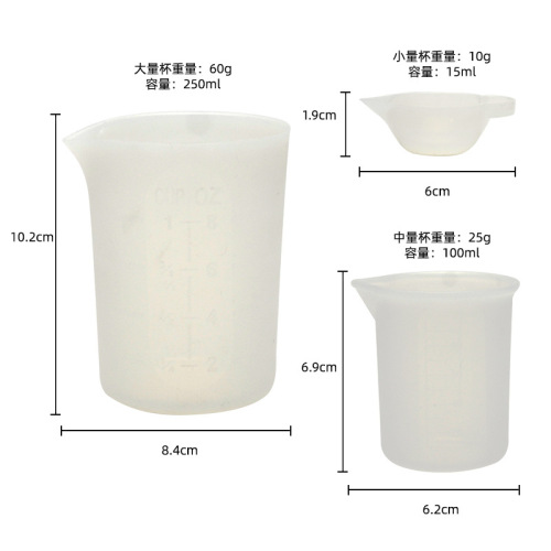 Silicone Measuring Cup 15ML 100ML DIY Handmade Tool with Graduations Measuring Cup