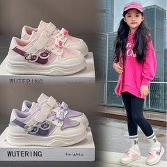 儿童板鞋低帮女童休闲鞋春秋季新款学生小白鞋轻便软底女孩运动鞋