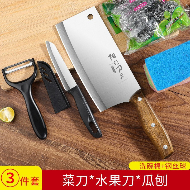 Cortar y cortar cuchillo de cocina antiguo cuchillo de corte de huesos de doble propósito cuchillo de corte de carne doméstico método de corte de carne frutas forjadas a mano Longquan