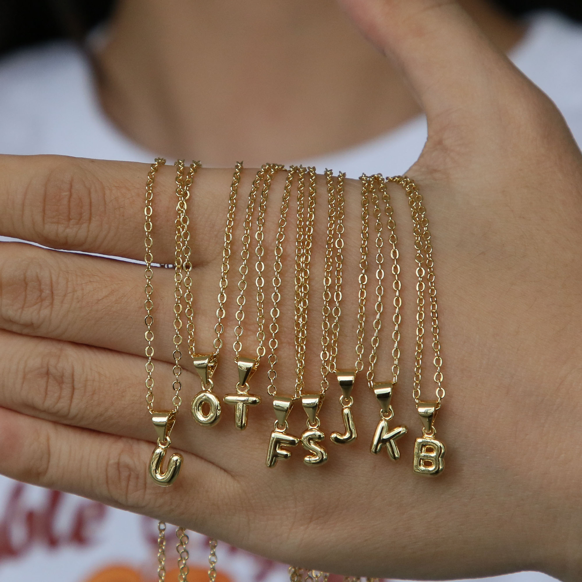 Brass Pendant Material Pendant Necklace Classification Casual Simple Style Letter Brass Pendant Necklace 1 Piece