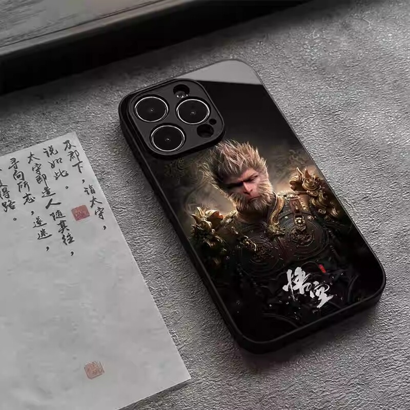 Black Myth Wukong Liquid Glass Case for Apple 15pro Phone Case iPhone14promax HD 13