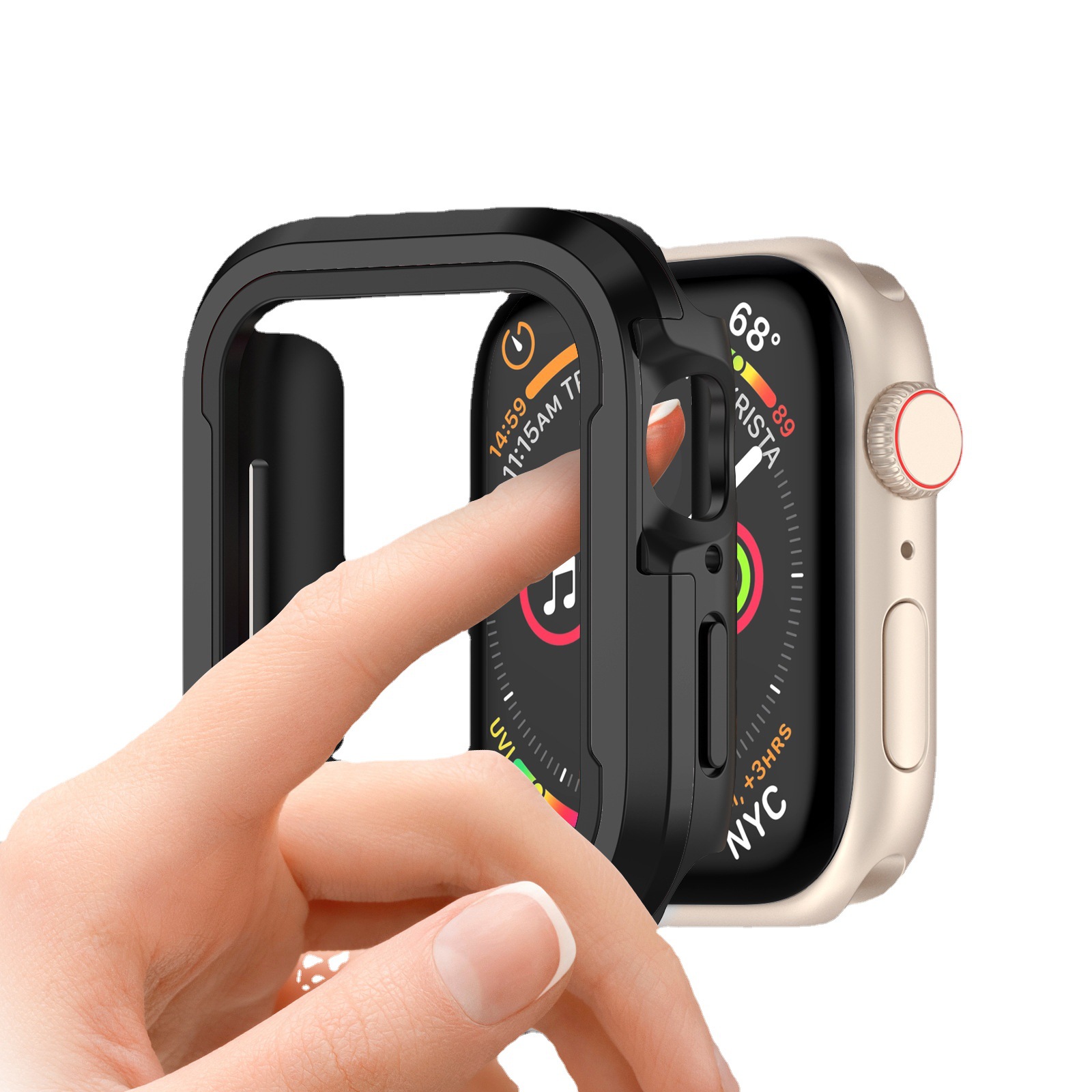 适用Apple Watch456代SE苹果手表壳iwatch7保护壳金属防摔保护套