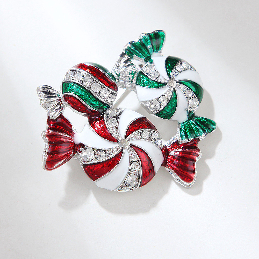 Candy Pattern Sweet Pin Candy Zinc Alloy Enamel Inlay Rhinestones Unisex Brooches