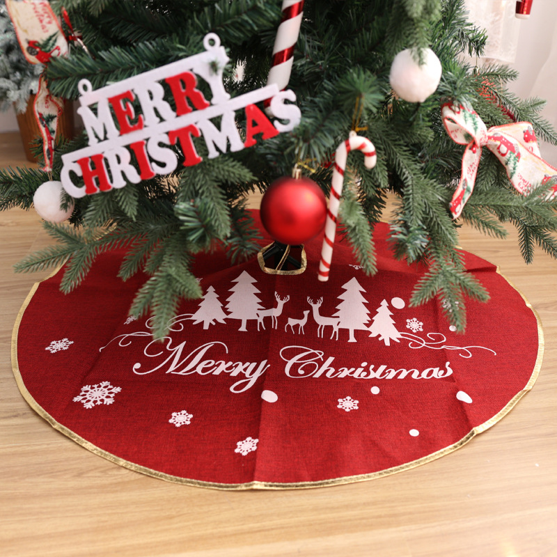 Wholesale Cross-border Foreign Trade Christmas Tree European Style Decorative Supplies Christmas Red Knitted Christmas Tree Skirt Props Ornament