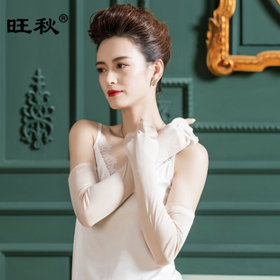 Factory Wholesale Summer Mulberry Silk Knitted Gloves Satin Silk Sunscreen Solid Color All-match Sleeve F1141
