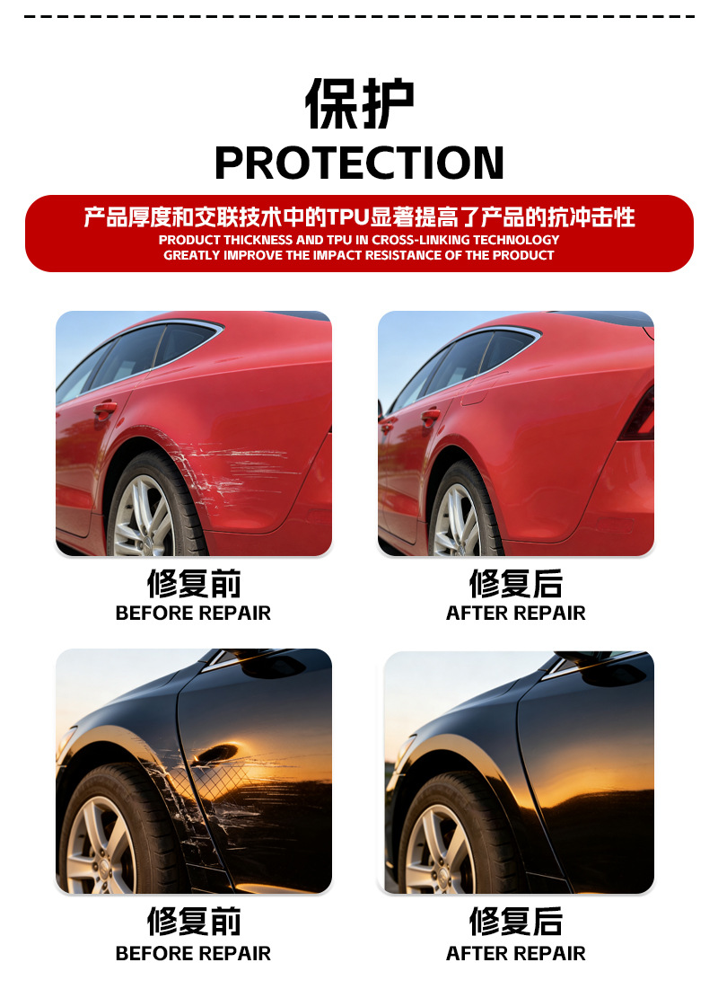 Cross-Border Supply of Automotive Paint Protective Film Self-Healing Transparent Matte Bright Black Protective Film High Quality Tpu Ppf