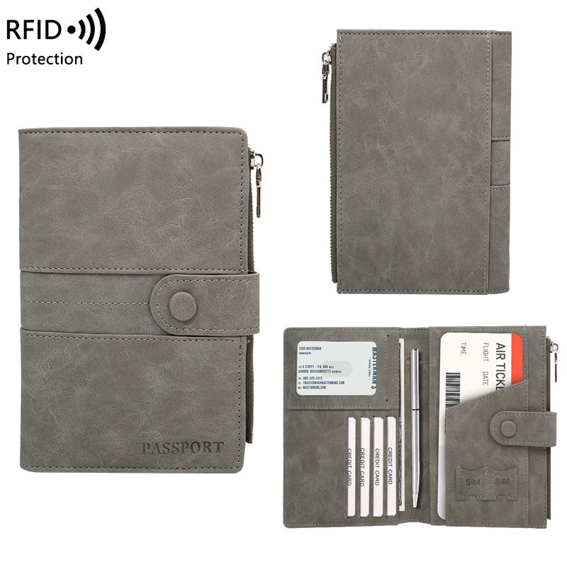 Cross-Border Skin-Feel Anti-Theft Rfid Passport Holder Zipper Buckle Passport Cover Document Holder Multi-Functional Travel Passport Bag Cross-Border Skin-Feel Anti-Theft Rfid Passport Holder Zipper Buckle Passport Cover Document Holder Multi-Functional Travel Passport Bag