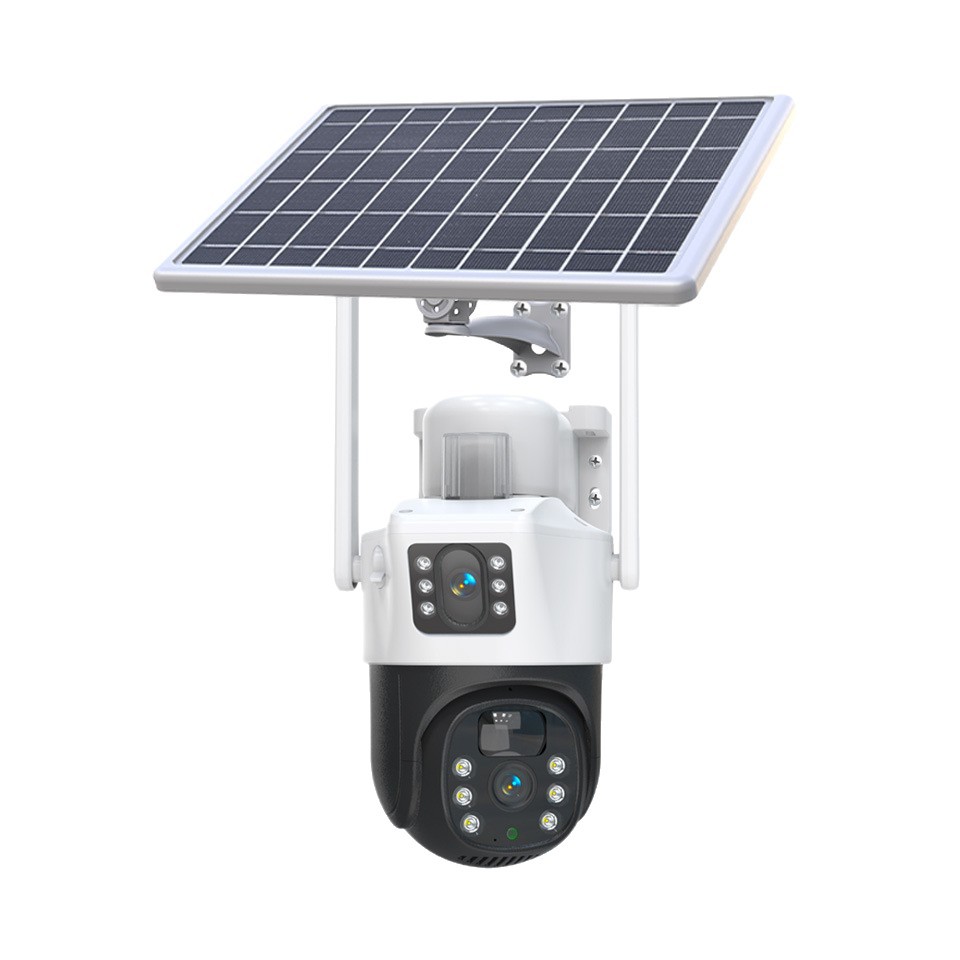 Cámara solar 4G, cámara de vigilancia wifi, visión nocturna de baja potencia, placa de matrícula panorámica 360, visión nocturna infrarroja