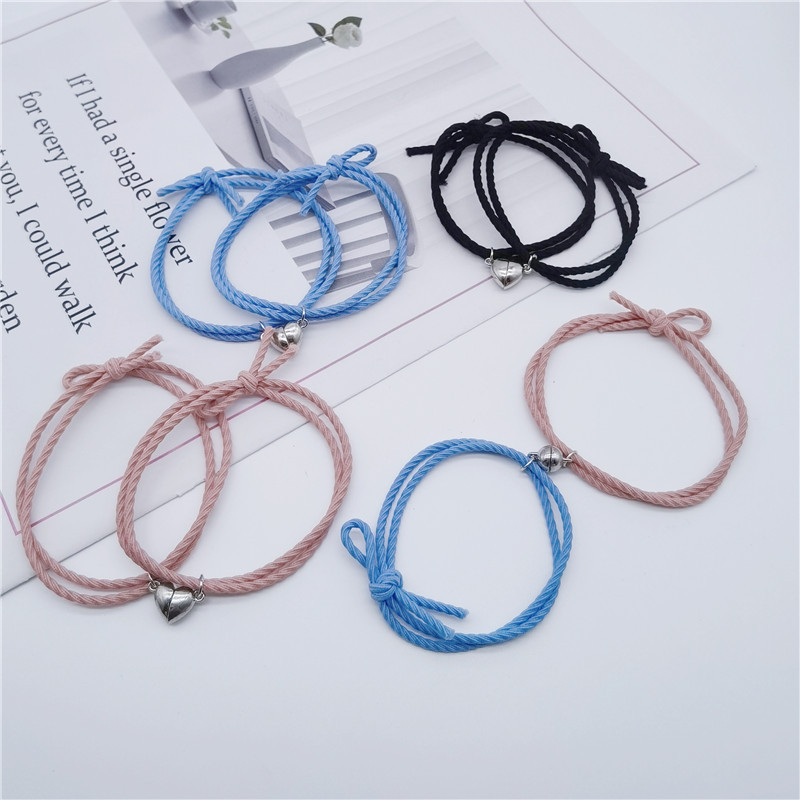 Semplice braccialetto magnetico elastico braccialetto magnetico studente buon amico amicizia braccialetto rete rossa fidanzata coppia braccialetto_voghion.com