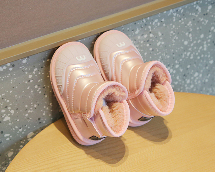 Children's Snowy Boots 2023 Winter Girls' Cotton Boots Warm and Waterproof Boys' Short Boots with Plush and Thickened_voghion.com